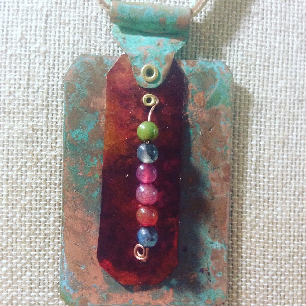 Cold connection copper necklace